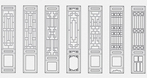 天宁常用中式仿古花窗图案隔断设计图