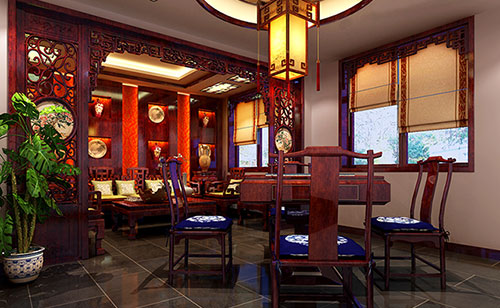 天宁古典中式风格茶楼包间设计装修效果图